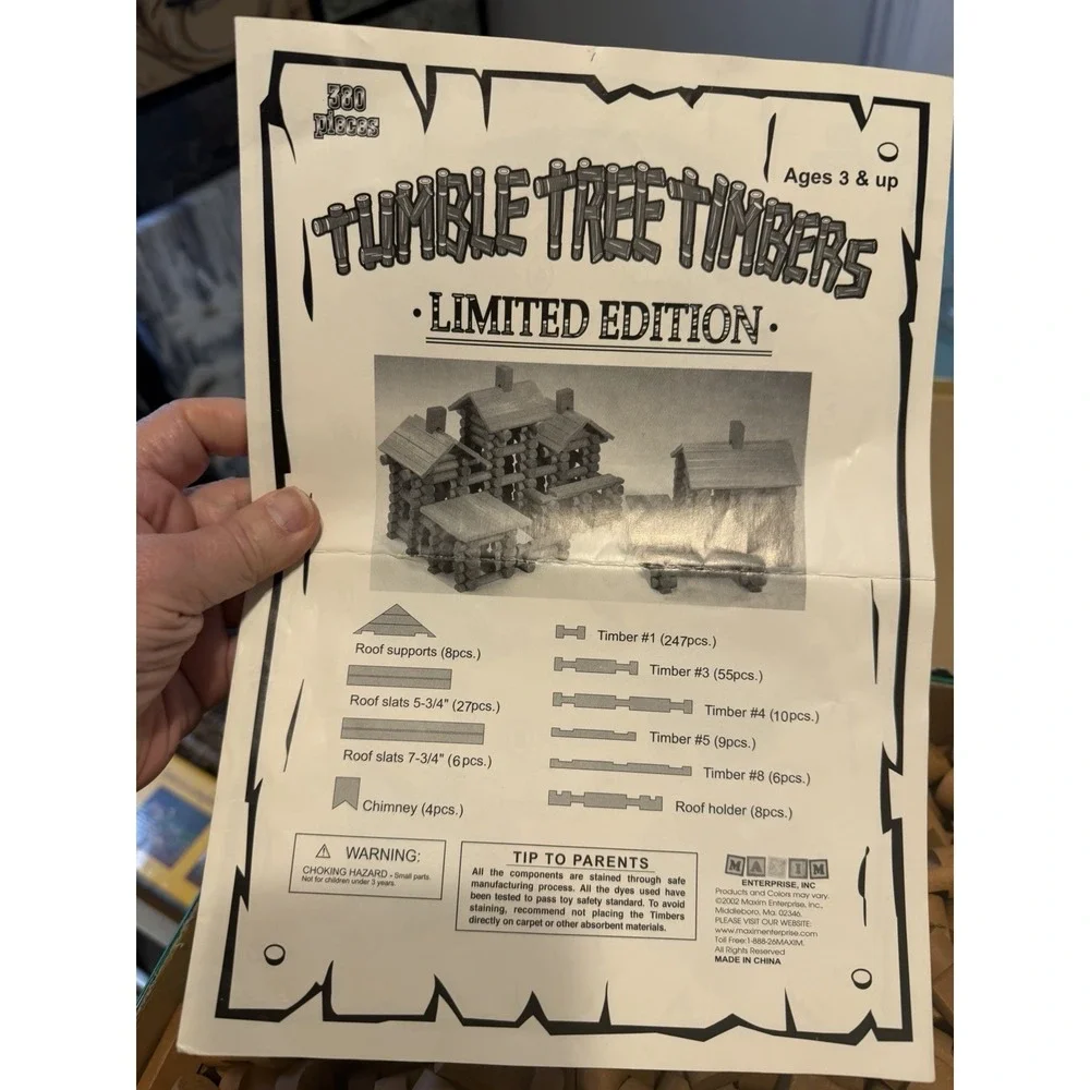 Tumble Tree Timbers Limited Edition 380 Pc Log Cabin Building Set #53055 w Case